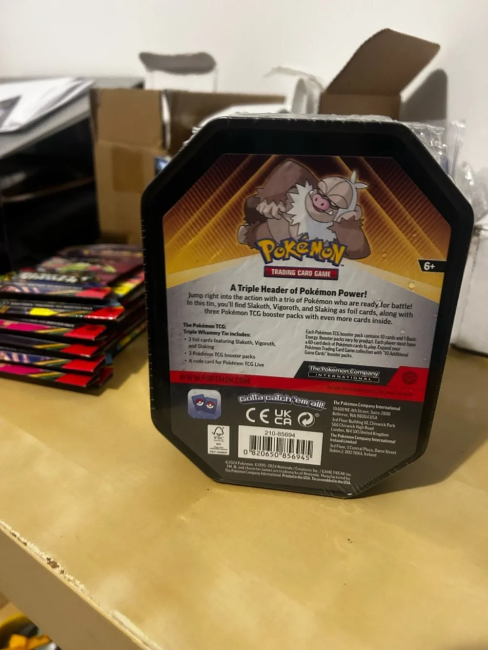 Pokemon Tin - Brown and Gold Slaking Artwork